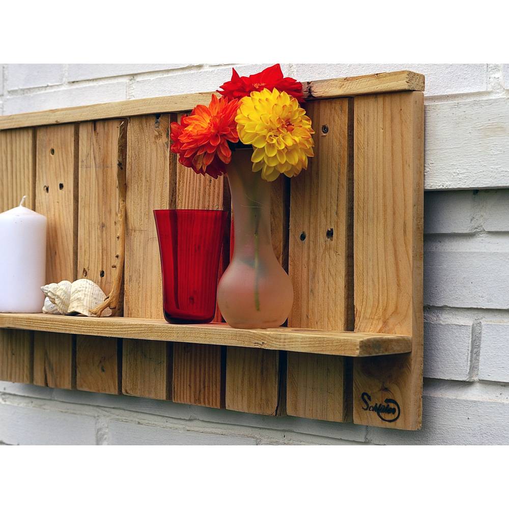 Regal zum Aufhängen, Wandregal, Regal, Bord, Holzregal, Palettenmöbel, Regal aus Palettenholz, DIY, Upcycling Bild 2