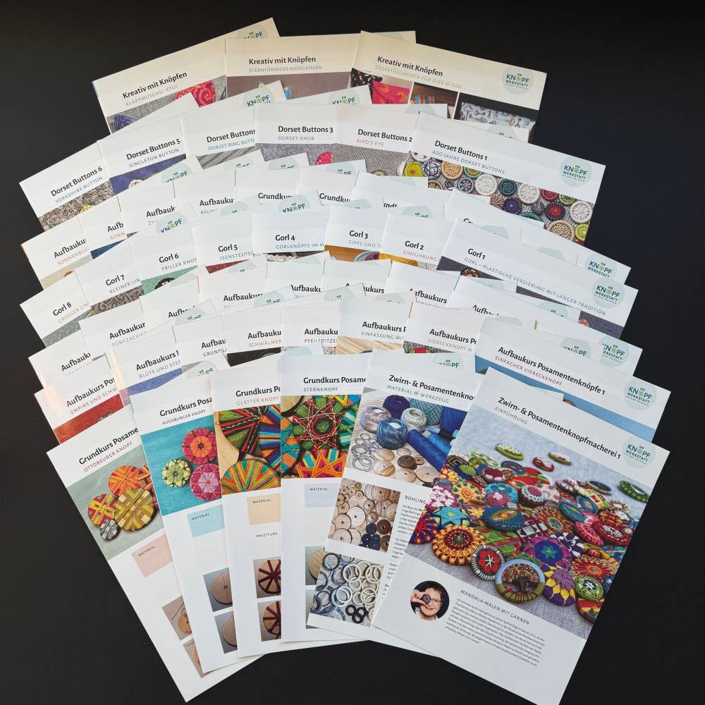 Komplettpaket Knopfmacherei: Anleitungen für Zwirn- und Posamentenknopfmacherei mit Sammelordner Bild 2