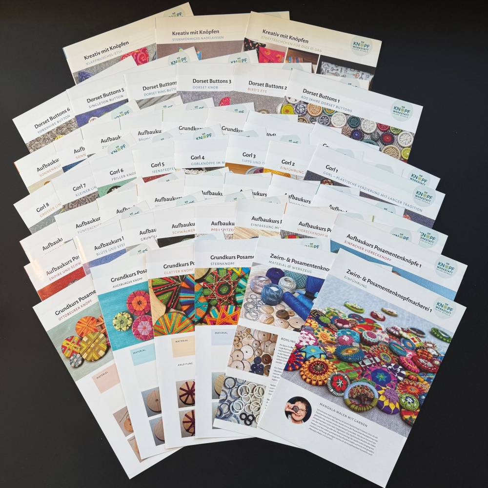 Komplettpaket Knopfmacherei: Anleitungen für Zwirn- und Posamentenknopfmacherei mit Sammelordner Bild 4