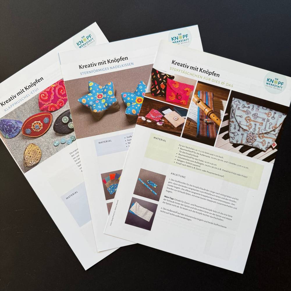 Komplettpaket Knopfmacherei: Anleitungen für Zwirn- und Posamentenknopfmacherei mit Sammelordner Bild 8