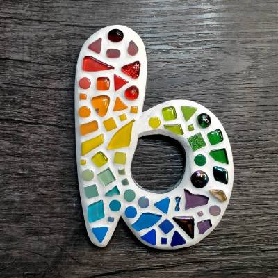Der Buchstabe b als Mosaik **Glasmosaik für den Hauseingang**handgefertigt**