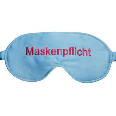 Damen Schlafbrille personalisierbar Satin Hellblau 