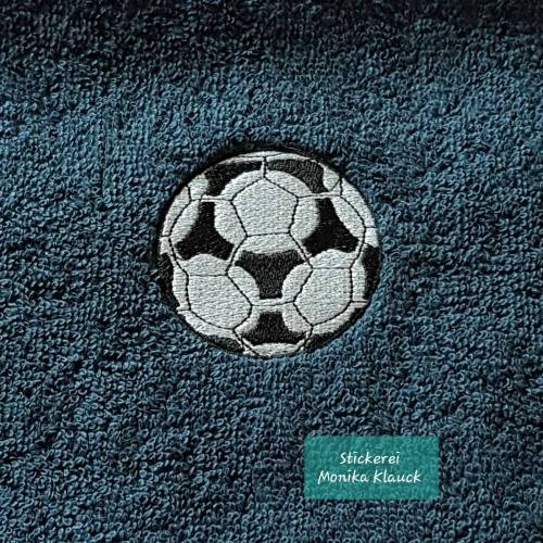 Gästetuch 30x50 anthrazit mit Stickerei Fußball – Geschenkidee für Kinder & Fußballfans