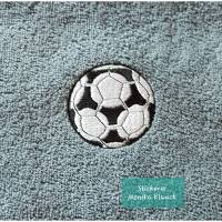 Gästetuch 30x50 grau mit Stickerei „Fußball“ – Geschenkidee für Kinder & Fußballfans
