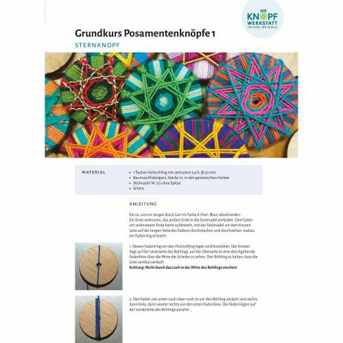 Anleitung für den Sternknopf (Grundkurs Posamentenknöpfe 1)
