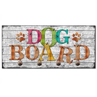 Hundegarderobe DOG BOARD Wandgarderobe, Leinenhalter┊tolle Geschenkidee für Hundeliebhaber
