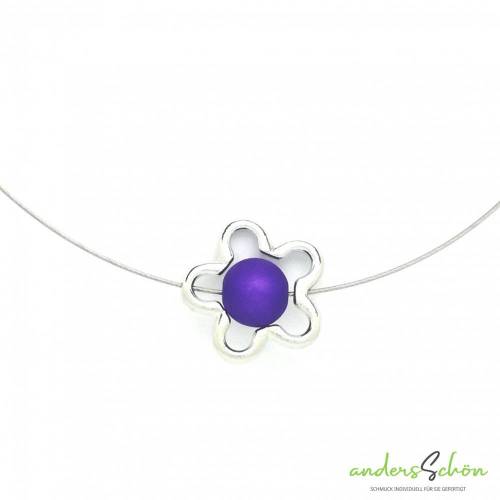 Blumenkette mit lila Polaris-Perle