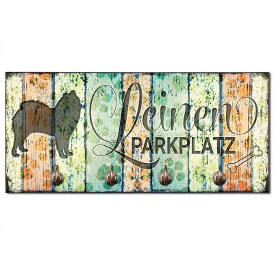 Hundegarderobe LEINEN PARKPLATZ (Eurasier) Wandgarderobe, Leinenhalter┊tolle Geschenkidee für Hundeliebhaber