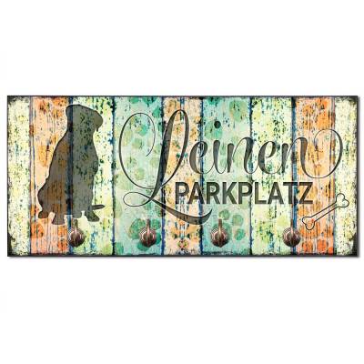 Hundegarderobe LEINEN PARKPLATZ (Bullmastiff) Wandgarderobe, Leinenhalter┊tolle Geschenkidee für Hundeliebhaber