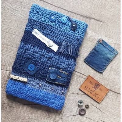 TwiddleMuff *BLUEJEANS* Sensorik Alzheimer Demenz * Nestelmuff Beschäftigungsmuff MUFF
