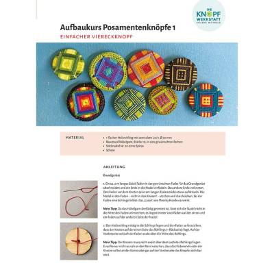 Anleitung für den einfachen Viereckknopf (Aufbaukurs Posamentenknöpfe 1)
