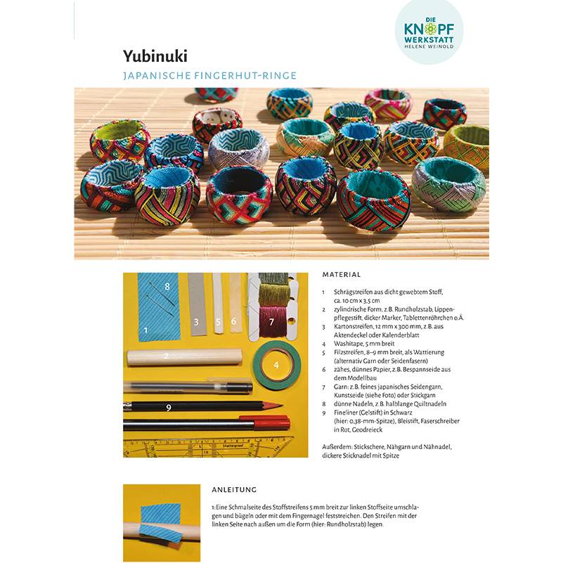 Anleitung für Yubinuki (japanische Fingerhutringe) Bild 1