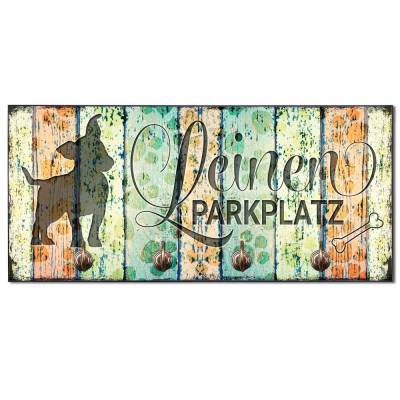 Hundegarderobe LEINEN PARKPLATZ (Jack Russell) Wandgarderobe, Leinenhalter┊tolle Geschenkidee für Hundeliebhaber