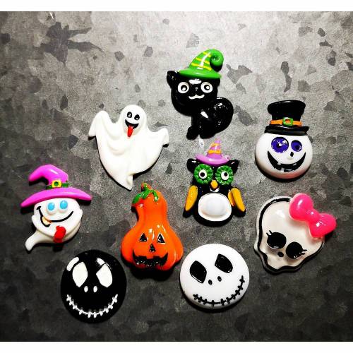 Cabochons, Harz, Steine, Katze, Gespenst, Kürbis, Eule, Scrulls, Schneemann