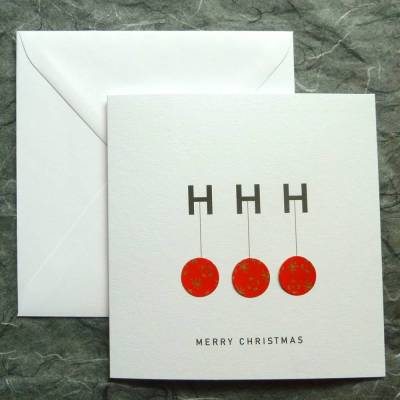 Minimalistische Weihnachtskarte - HoHoHo