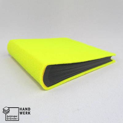 kleines Fotoalbum Filz, gelb schwarz, 35 Blatt / 70 Seiten, handgefertigt