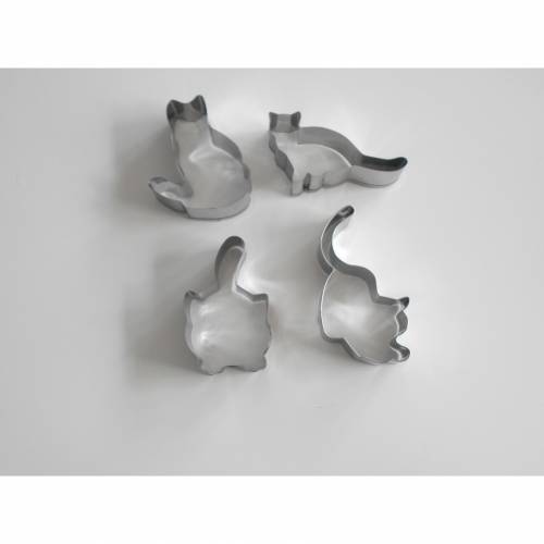 Ausstecher 4  x Kitty Katze Ausstechform Kopf backen basteln Plätzchen