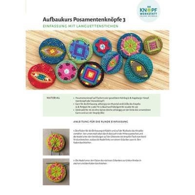 Anleitung für die Knopfeinfassung mit Languettenstichen  (Aufbaukurs Posamentenknöpfe 3)