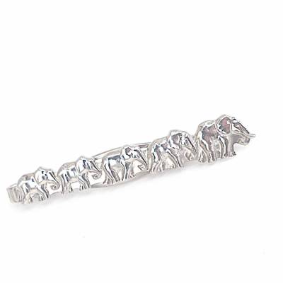 Vintage Krawattenhalter Elefantenherde aus Sterlingsilber