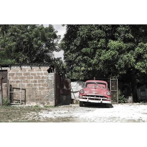 Wandbild Leinwandbild Fotografie Kunstdruck Wanddeko Oldtimer rot