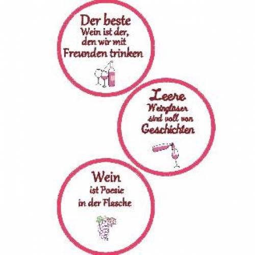 Wein Untersetzer Set Version 4 (3 Sprüche) ITH