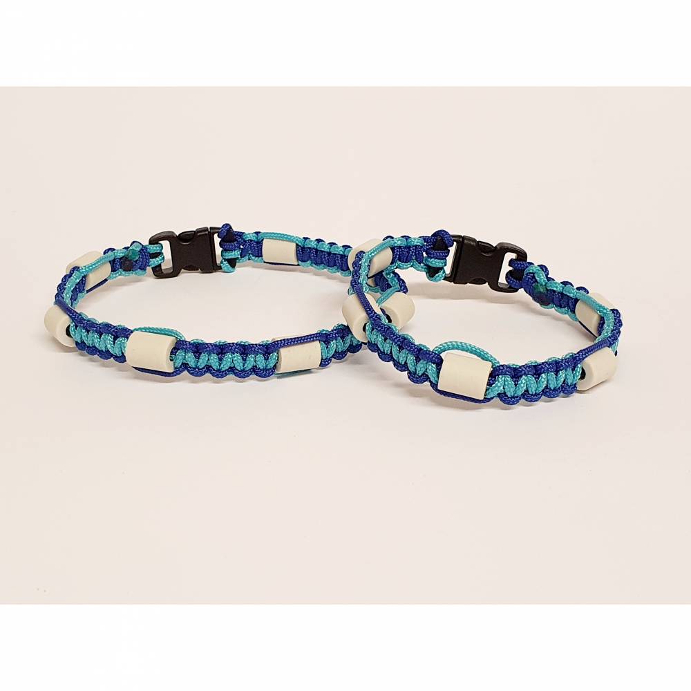 EM-Keramik Halsband aus Paracord mit Klickverschluss oder Kordelstopper