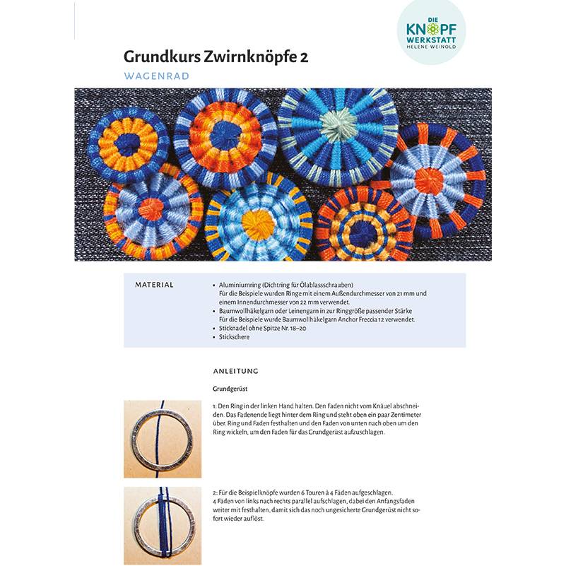 Anleitung für den Wagenrad-Zwirnknopf (Grundkurs Zwirnknöpfe 2) Bild 1