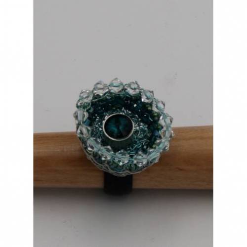 Edelstahl Wechselring mit hand gestrickten Oberteil