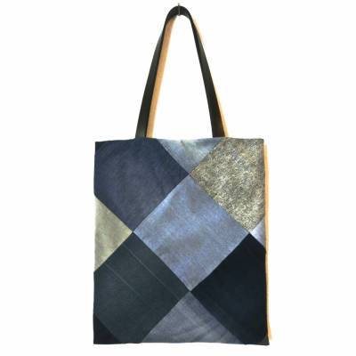 Shopper, Schultertasche, Jeans Upcycling, Patchwork