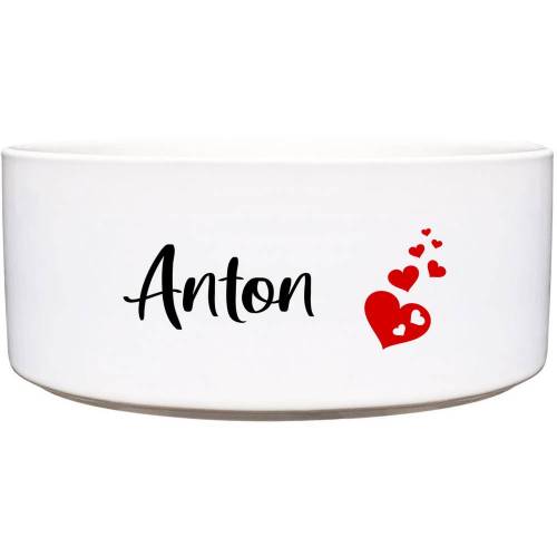 Keramik Futternapf ROTE HERZEN ❤︎ personalisiert ❤︎ Hundenapf mit Name