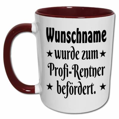 Lustige Rentner Sprüche Tasse mit Name, Rentner Geschenk, Rente Sprüche, Abschiedsgeschenk Kollege, Kaffeetasse