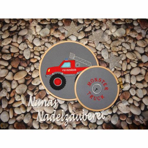 Stickdatei Applikation Nunas Monstertruck Feuerwehr