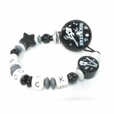 Schnullerkette mit Namen Rockstar