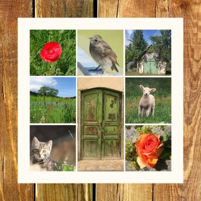 Karte "Gartenruhe", Grußkarte, Glückwunsch, Doppelkarte, Postkarte, Weihnachten,  Gesundheit, Motivdruck