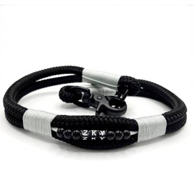 Halsband, Tauhalsband mit Namen des Hundes oder Wunschtext und Perlen verziert, für mittlere bis große Hunde