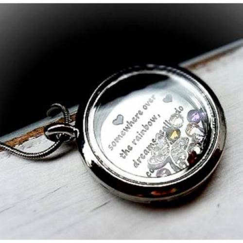 Kette, Halskette,  Medaillonkette,Kette mit Medaillon, Glasmedaillon, dreams...