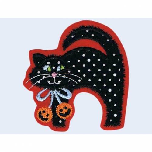 Applikation süße schwarze Katze Aufnäher Patch