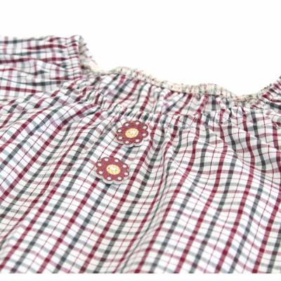 Kinder-Shirt - 98/104 karierte Bluse für Mädchen, Retro-Charme