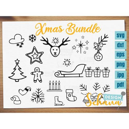 Weihnachtsgrafiken Plotterdatei weihnachtlich Set svg dxf eps png jpf pdf clipart weihnachten