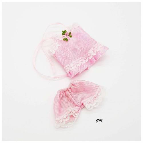 vintage, Barbie, süße Nachtwäsche, Schlafanzug in rosa 2tlg. gebraucht aus den 80er Jahren