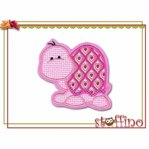 Applikation Schildkröte rosa pink herzig