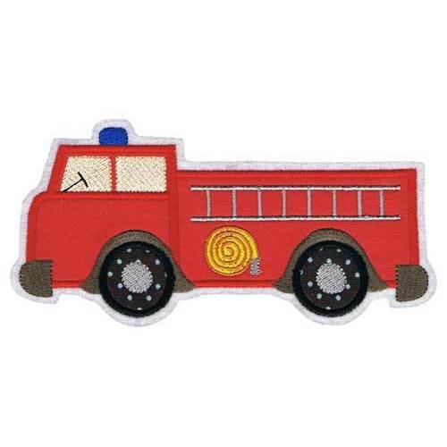 XXL Feuerwehrauto Applikation 18 x 9 cm – Bügelbild für Kinderkleidung & Accessoires