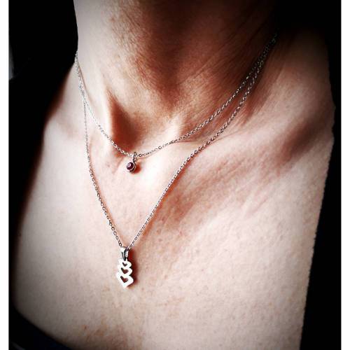 Kette, Halskette, Mehrfachkette, Edelstahl, Edelstahlkette, Doppelkette, Herzen