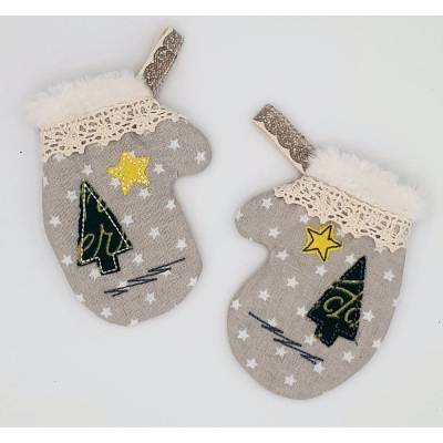 ITH Stickdatei Dekohandschuh 13x18 – Weihnachtliche Stickdatei für Deko & Geschenke