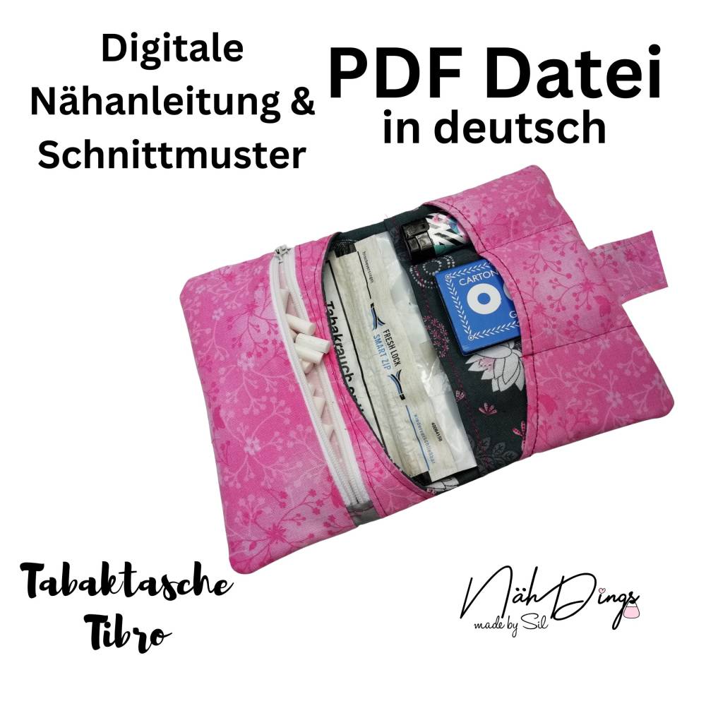 Ebook - digitale Nähanleitung & SM- Tabaktasche Tibro Bild 1
