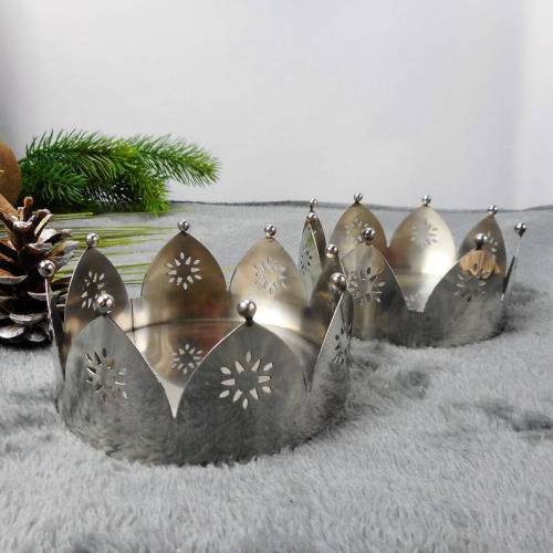 Kerzenhalter Krone, Metall,  Weihnachten, edel, modern