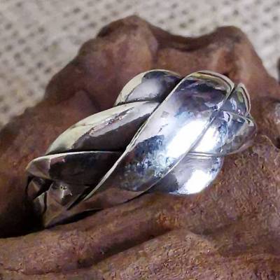 Türkisch Bund Puzzle-Ring aus 925 Sterling Silber – Ungetragener Vintage-Ring