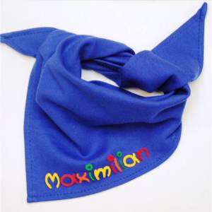 Halstuch mit Namen blau für Jungen -  Baby und Kind Jungen Personalisiertes Jungenhalstuch - Babyhalstuch zum binden