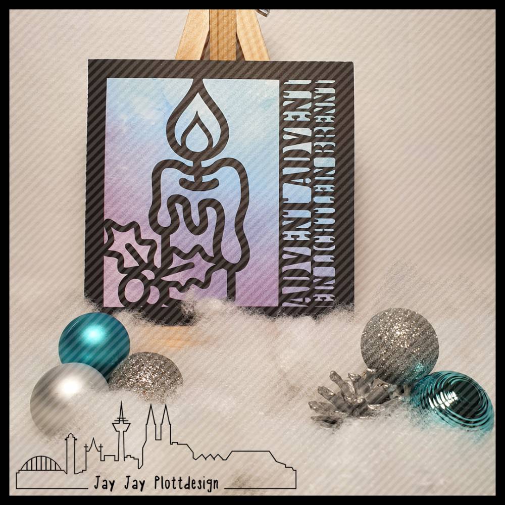 Plotterdatei Faltkarte & Einschubkarte "Advent" Bild 1