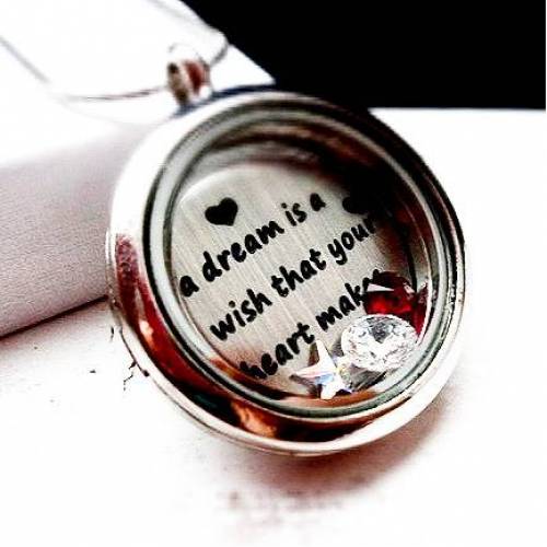 Kette, Halskette,  Medaillonkette,Kette mit Medaillon, Glasmedaillon, dreams...